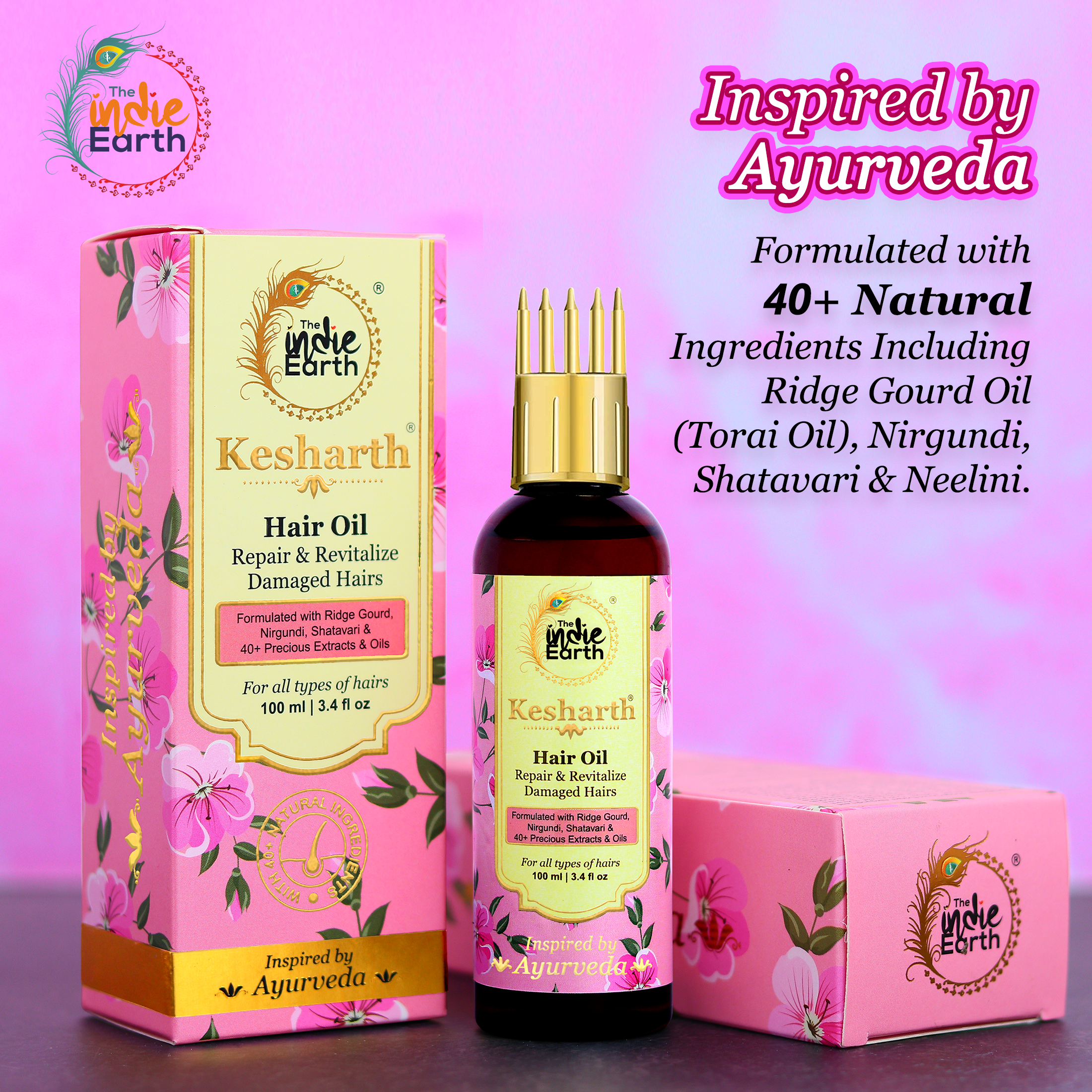 Kesharth Hair Oil For Natural Color Protection with Ridge Gourd Oil / Torai  Oil, Nirgundi, Shatavari, Onion, Walnut Oil, Extremely Effective  Formulation with 40+ Natural Ingredients – The Indie Earth